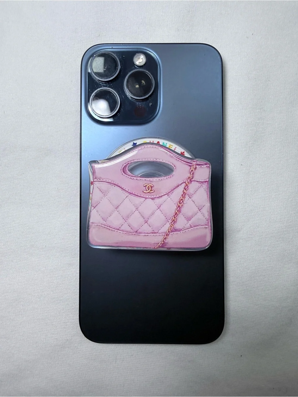 Pink Quilted Handbag Phone Grip - Designer Style